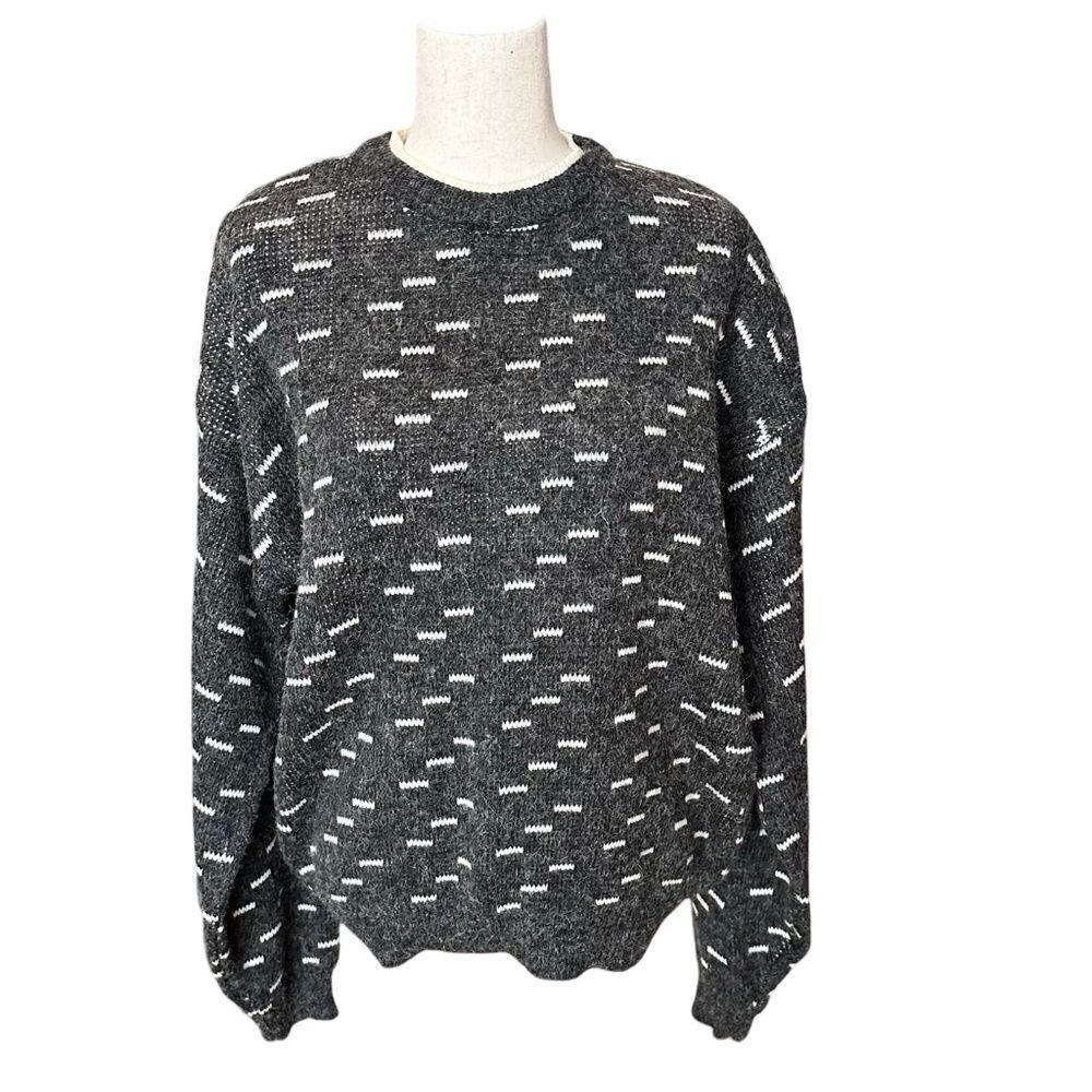 NWT Permit Mens Crew Neck Sweater Charcoal Gray/Ivory Size XL